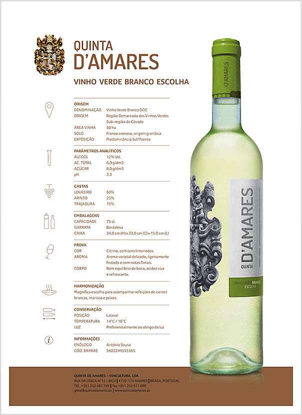 Baixar Ficha Técnica do vinho QUINTA D'AMARES Branco Escolha
