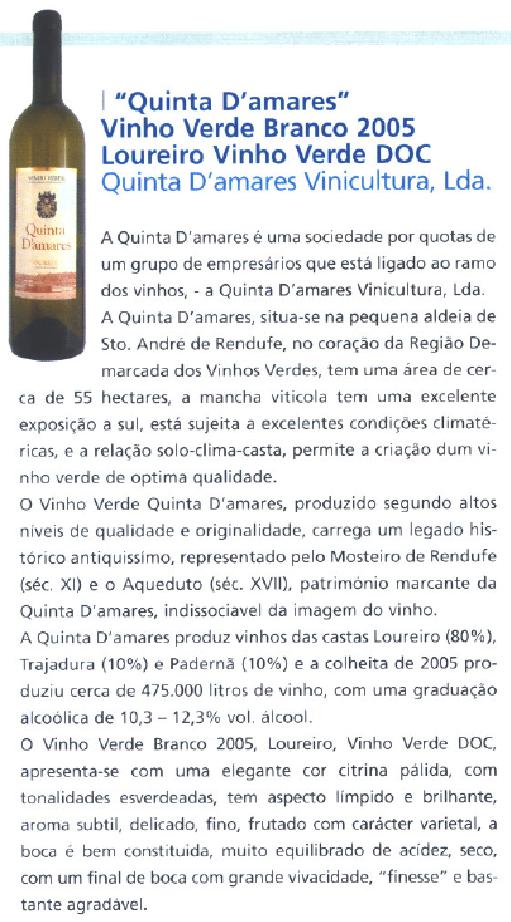Bento de Carvalho (Provador Oficial), in Revista Néctar Junho 2006