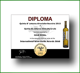Alvarinho-Loureiro 2015 - International Wine Guide Awards 2016 - Medalha de Ouro