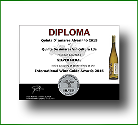 Alvarinho 2015 - International Wine Guide Awards 2016 - Medalha de Prata