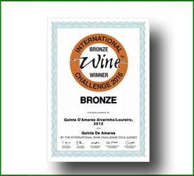 Alvarinho/Loureiro 2015 - International Wine Challenge 2016 - Medalha de Bronze