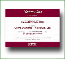 Diploma BASF 2010 - 2ª Posição - I Edição Concurso Nectar DiVino